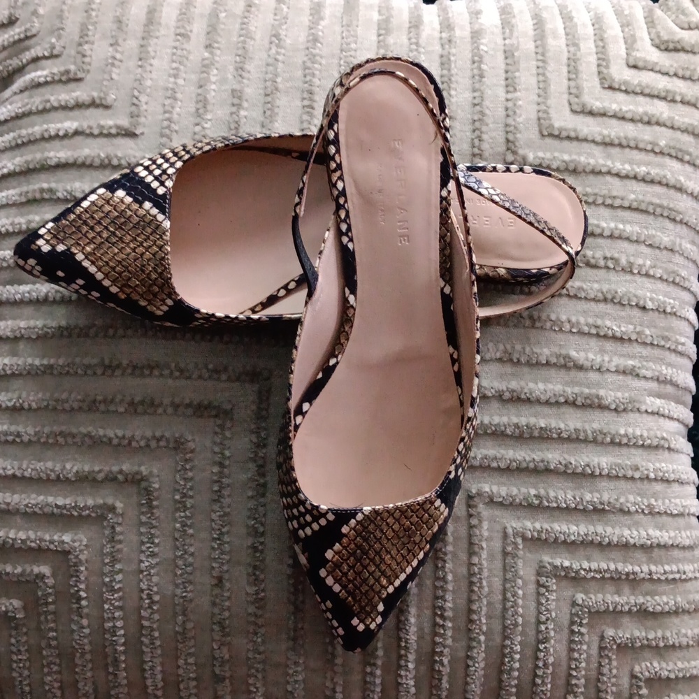 Snake print slingbacks